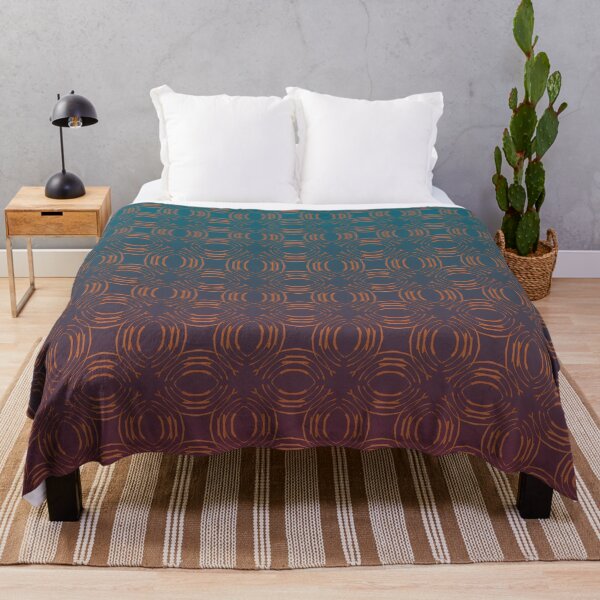 Item preview, Rich bronze tapestry look on turquoise to red gradient background designed and sold by PetaJaneHome.