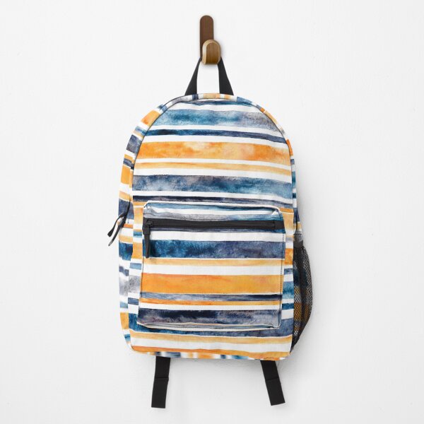 Item preview, Watercolor Stripes - Orange & Navy designed and sold by TigaTiga.
