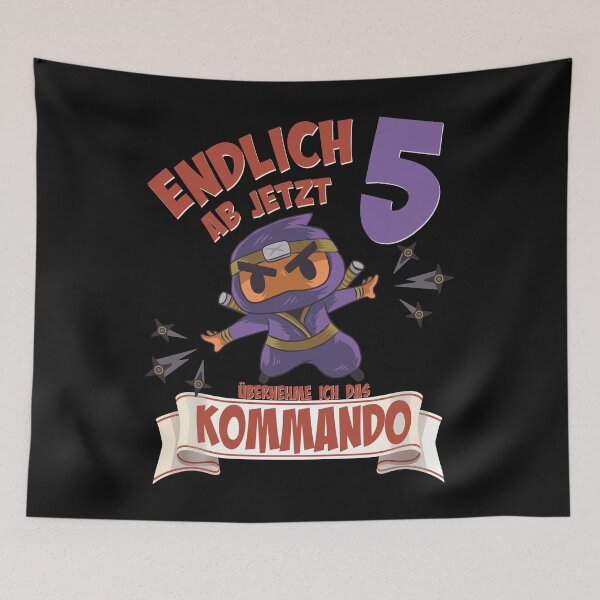 Artikelvorschau, Kinderkleidung, Ninja zum 5. Geburtstag 5 Jahre entworfen und verkauft von honksunited.