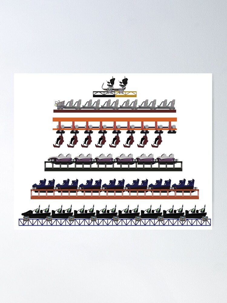 Alternate view of Walibi Holland Coaster Trains Design Poster