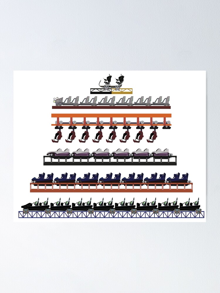 Alternate view of Walibi Holland Coaster Trains Design Poster