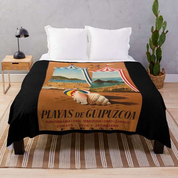Item preview, Playas de Gupuzcoa vintage travel poster designed and sold by stickart-marek.