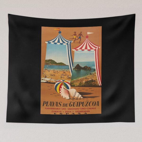 Item preview, Playas de Gupuzcoa vintage travel poster designed and sold by stickart-marek.