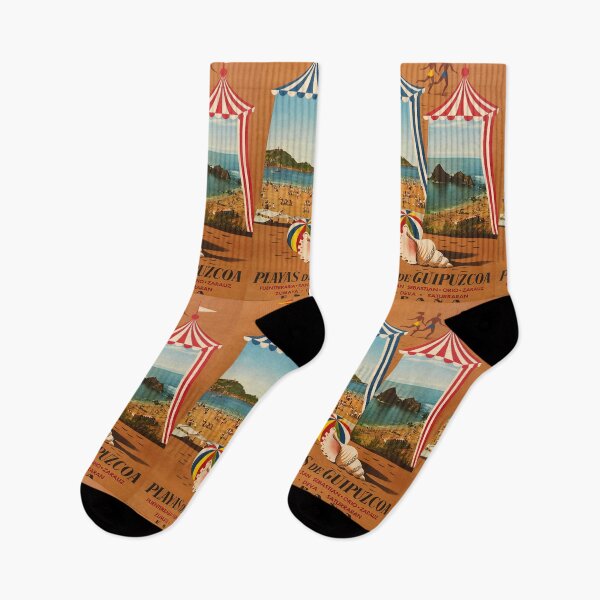 Item preview, Playas de Gupuzcoa vintage travel poster designed and sold by stickart-marek.