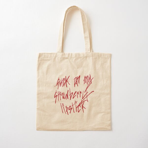 Strawberry lipstick Cotton Tote Bag