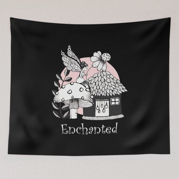 Item preview, Fairy And Enchanted Fairy House Ink Art  designed and sold by Oirabot.