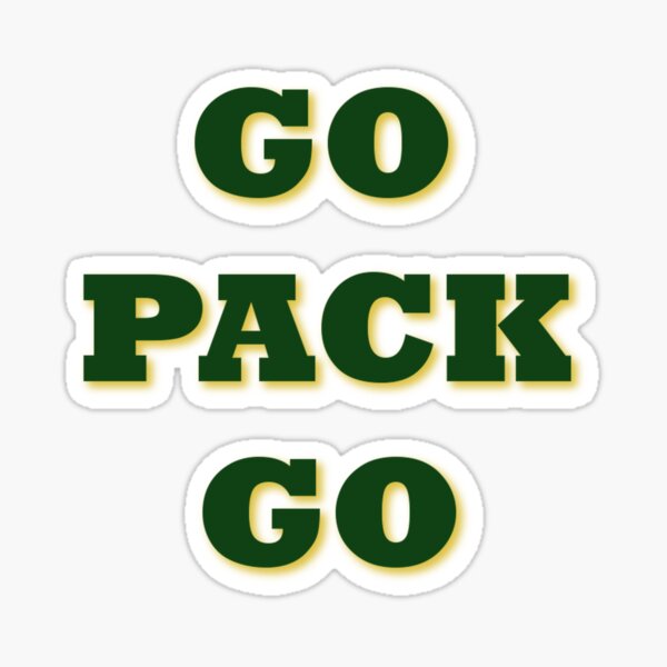 Sticker for Sale mit 'GO PACK GO' von Marcy Nance