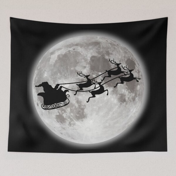 Item preview, Santa Flying over the Moon designed and sold by Fives55.