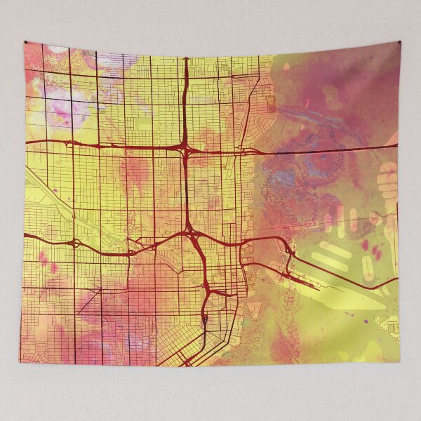 Item preview,  Miami Florida Street Map Magma Explosion designed and sold by IvonDesign.
