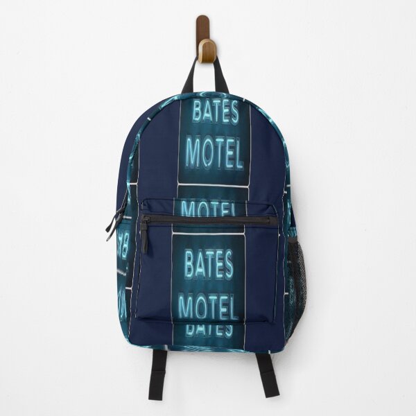 motel norman spooky digital edit movie sticker print Backpack