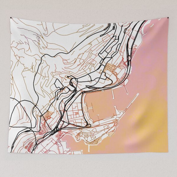 Item preview, Monaco Street Map Magma Explosion designed and sold by IvonDesign.