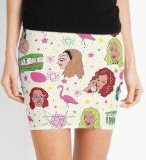 Punk Flamingos Pattern Mini Skirt