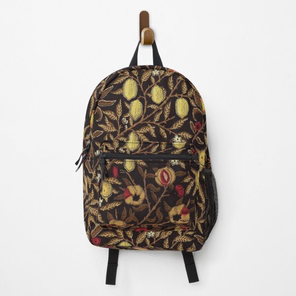 Item preview, LEMONS, ORANGES, POMEGRANATES ,FRUIT BRANCHES WITH FLOWERS Art Nouveau Floral in Brown designed and sold by BulganLumini.