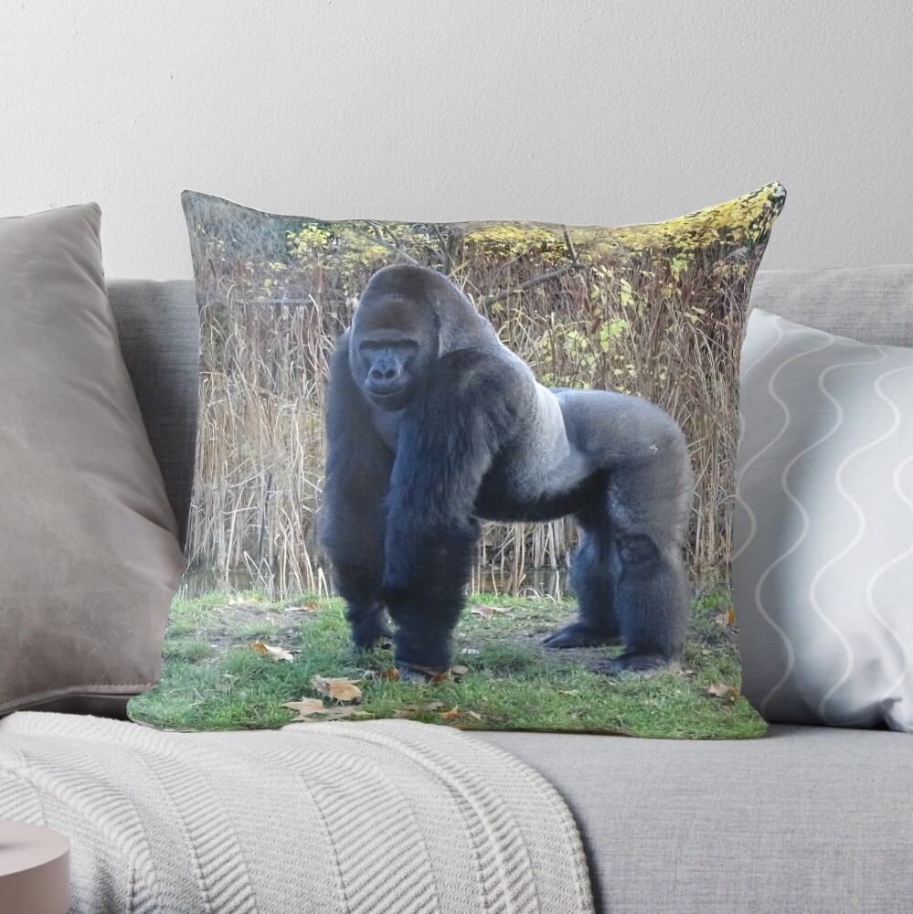 Sexy Gorilla in the garden | Throw Pillow