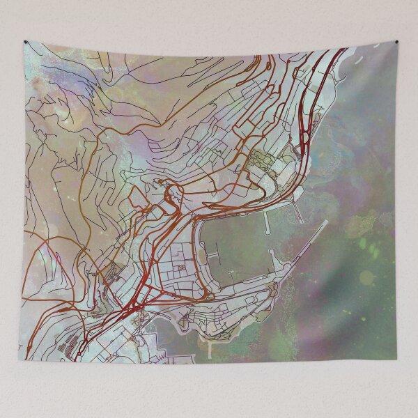 Item preview, Monaco Street Map Magma Explosion designed and sold by IvonDesign.