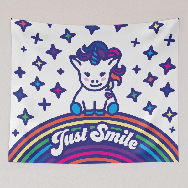 Item preview, Yuni unicorn - sitting rainbow stars Just Smile designed and sold by TokiPY.
