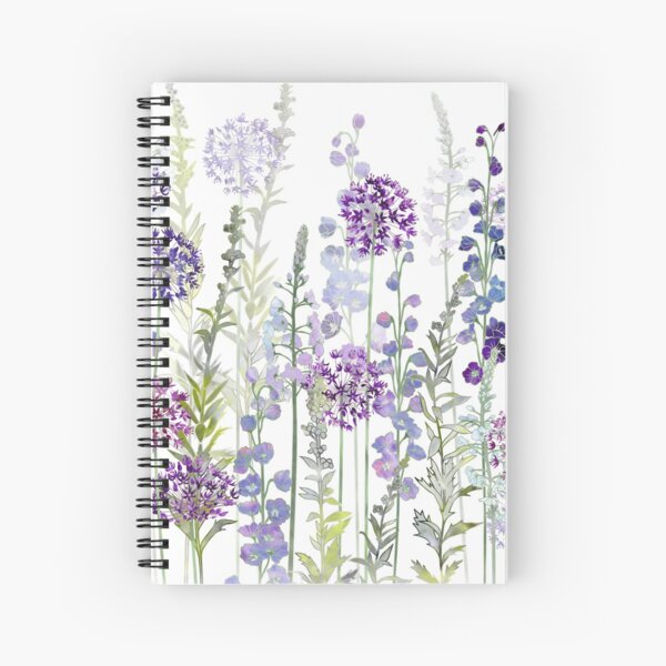 Purple Flower Meadow - Alliums, Delphiniums & Veronica Gentianoides Spiral Notebook