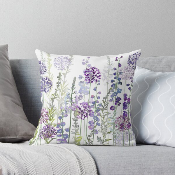 Item preview, Purple Flower Meadow - Alliums, Delphiniums & Veronica Gentianoides designed and sold by Fiona Calder Designs.