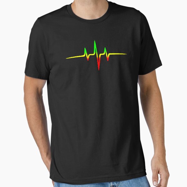 Vista previa del artículo con la obra «Pulso Música, Reggae, latido del corazón, Rastafari, Jah, Jamaica, Rasta», diseñado y vendido por boom-art.