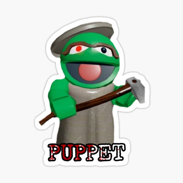 Puppet Roblox Stickers Redbubble - roblox puppet song