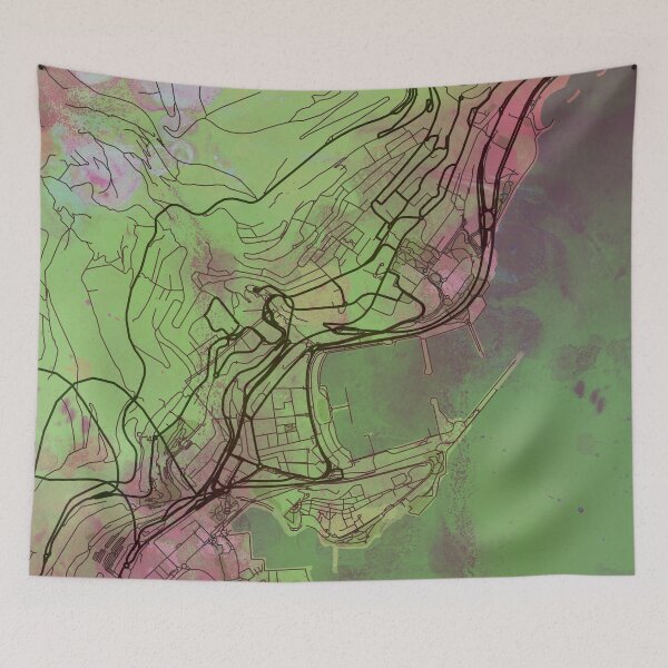 Item preview, Monaco Street Map Green Planet designed and sold by IvonDesign.