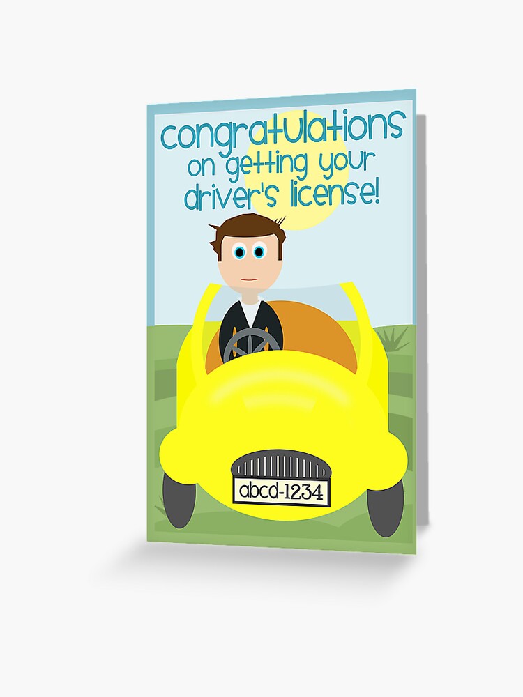 Carte De Vœux Felicitations D Avoir Obtenu Votre Permis De Conduire Par Elholmescards Redbubble
