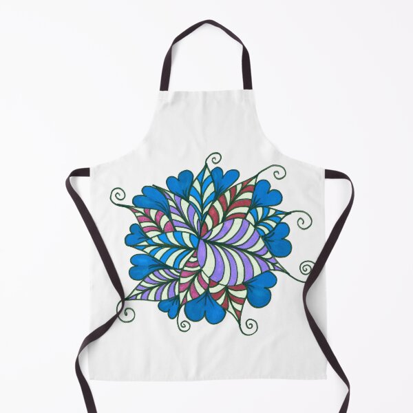 Item preview, Blue Hearts and Colorful Striped Leaves - Botanical Azure Heart Tattoo Style designed and sold by ckylin.