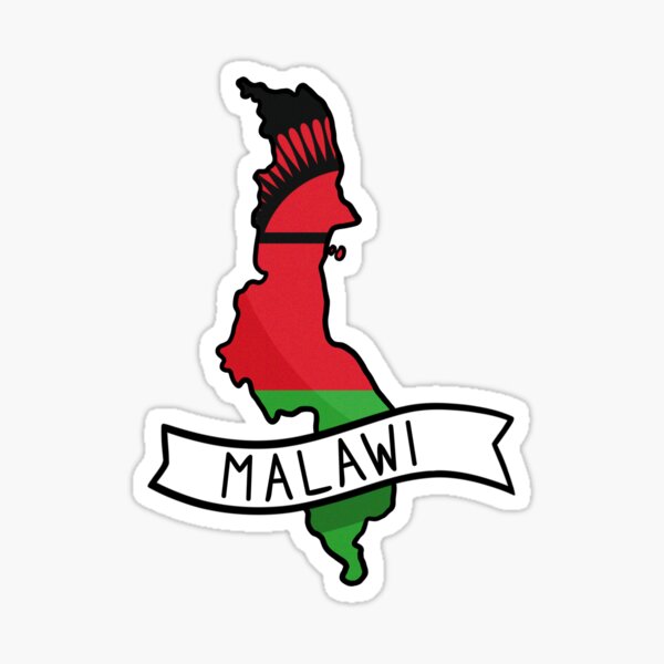 Item preview, Malawi Flag Map Sticker designed and sold by Drawingvild.