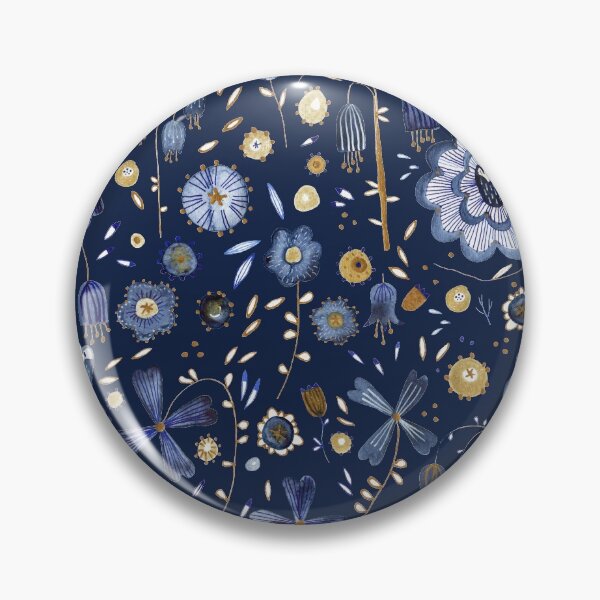 Item preview, Indigo Flower Midnight designed and sold by squirrell.