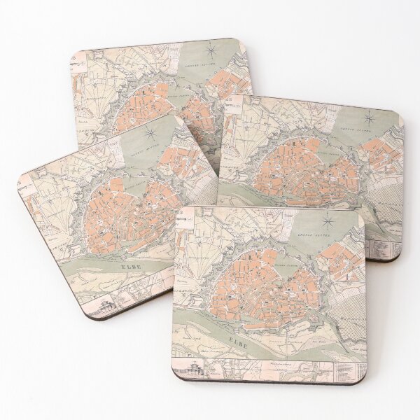 Item preview, Vintage Hamburg Germany Map (1900) designed and sold by BravuraMedia.