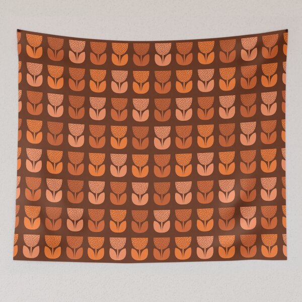 Item preview, Geometric Pattern: Poppy: Dark Orange designed and sold by Red Wolf.