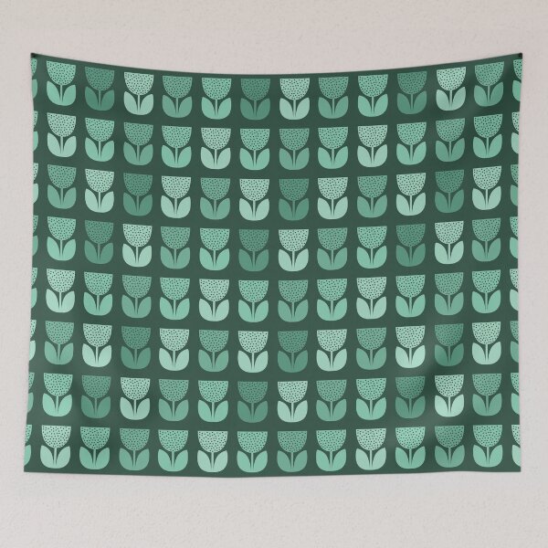 Item preview, Geometric Pattern: Poppy: Dark Blue designed and sold by Red Wolf.