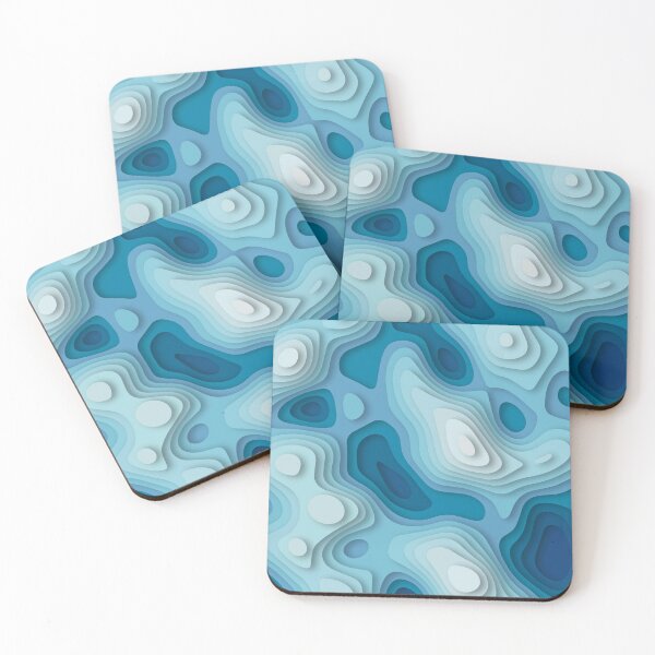 Item preview, Blue Wavy 3D Papercut designed and sold by Vector Scout Lab.