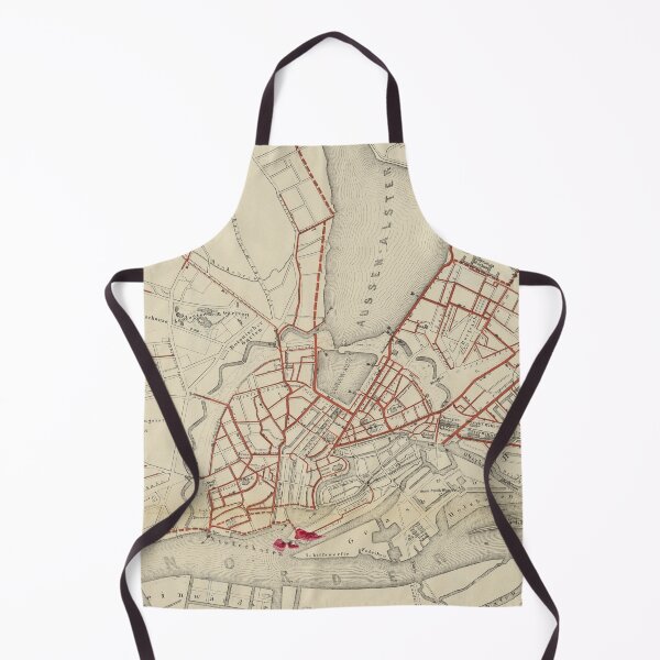 Item preview, Vintage Hamburg Germany Railway Transit Map (1864) designed and sold by BravuraMedia.
