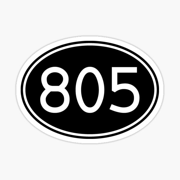 Area Code 805 California Sticker