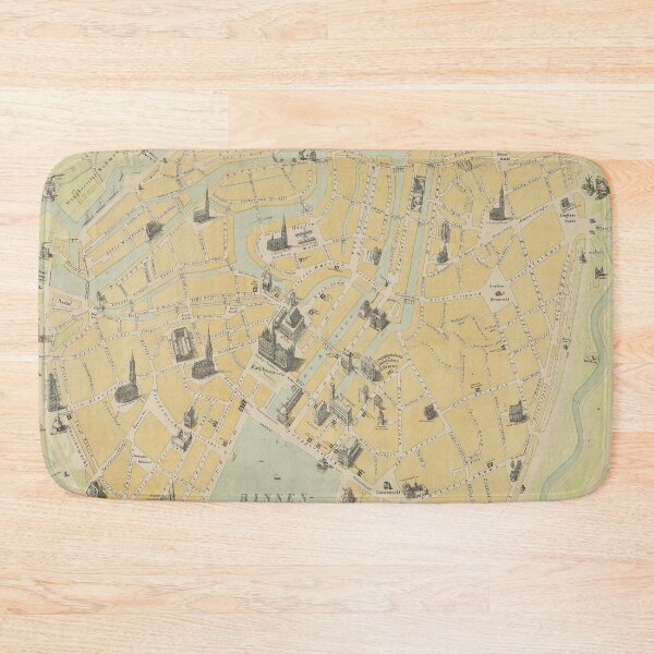 Item preview, Vintage Hamburg Germany Monuments Map (1880) designed and sold by BravuraMedia.