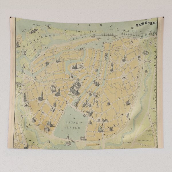 Item preview, Vintage Hamburg Germany Monuments Map (1880) designed and sold by BravuraMedia.