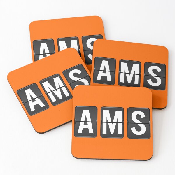 Item preview, AMS - Amsterdam airport code Orange Background designed and sold by mattpanta.