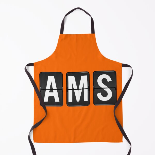 Artikelvorschau, AMS - Amsterdam Flughafencode Orange Hintergrund entworfen und verkauft von mattpanta.