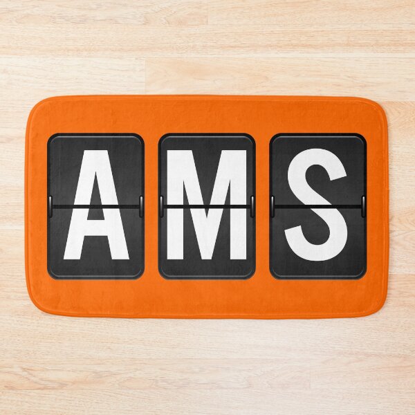 Item preview, AMS - Amsterdam airport code Orange Background designed and sold by mattpanta.