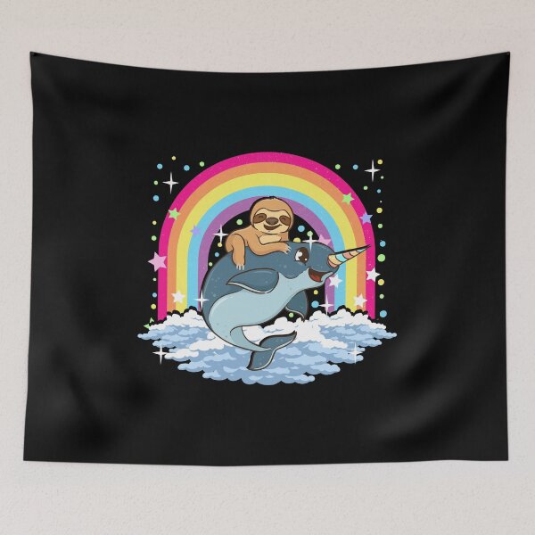 Item preview, Cute Sloth Riding Narwhal The Unicorn Of The Sea designed and sold by perfectpresents.