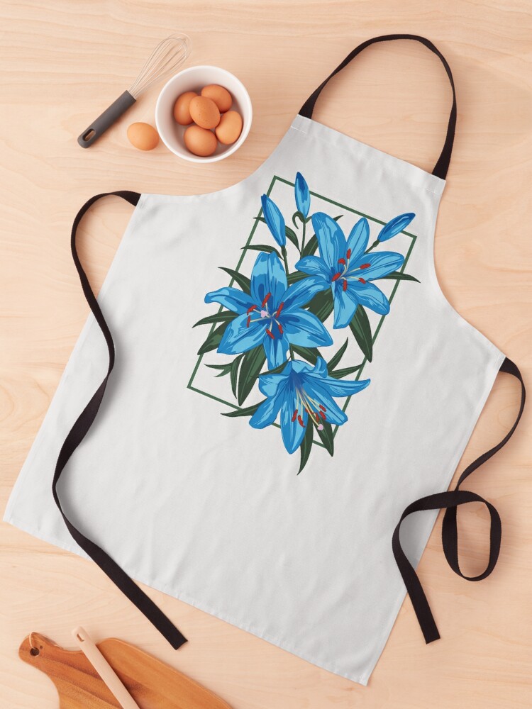 Delantal «Azucenas Azules. Ilustración de la flor» de lents | Redbubble