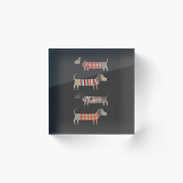 Aperçu de l'œuvre Chiens saucisses teckel en pulls foncés créée et vendue par squirrell.