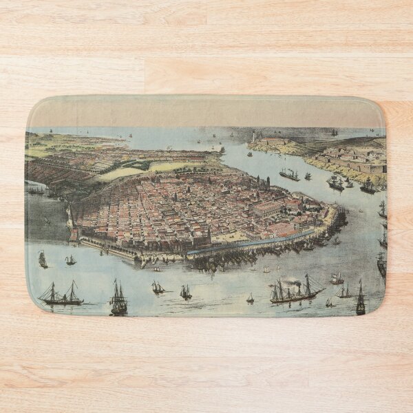 Item preview, Vintage Havana Cuba Pictorial Map (1851) designed and sold by BravuraMedia.