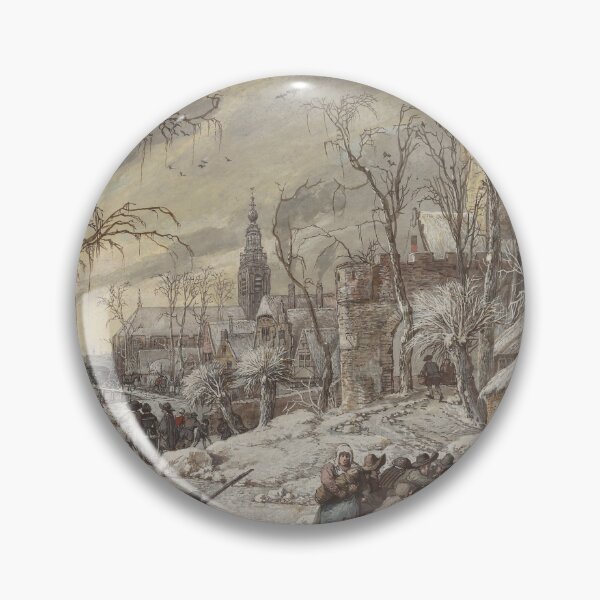 Item preview, Figures on a Frozen Canal - Gerrit Battem designed and sold by themasters.