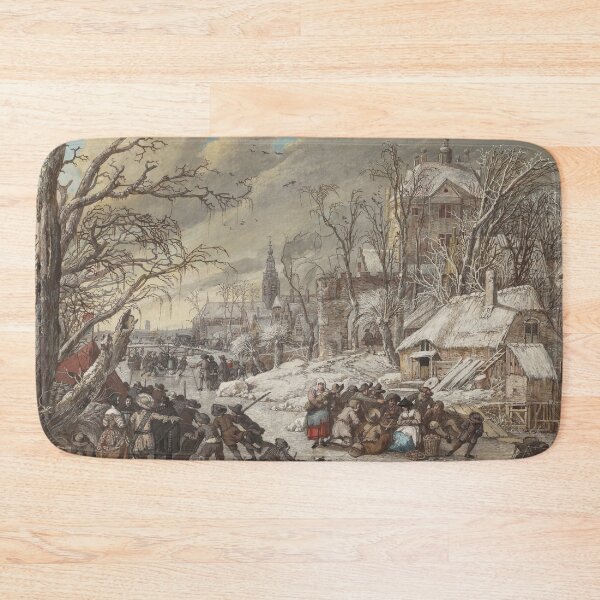 Item preview, Figures on a Frozen Canal - Gerrit Battem designed and sold by themasters.