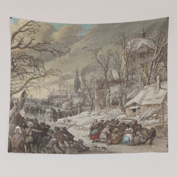 Item preview, Figures on a Frozen Canal - Gerrit Battem designed and sold by themasters.