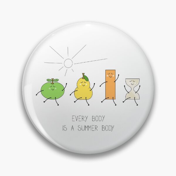 Item preview, Body positive illustration with cartoon body types - an apple, a pear, a rectangle and an hourglass designed and sold by SooperYela.