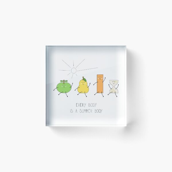 Item preview, Body positive illustration with cartoon body types - an apple, a pear, a rectangle and an hourglass designed and sold by SooperYela.