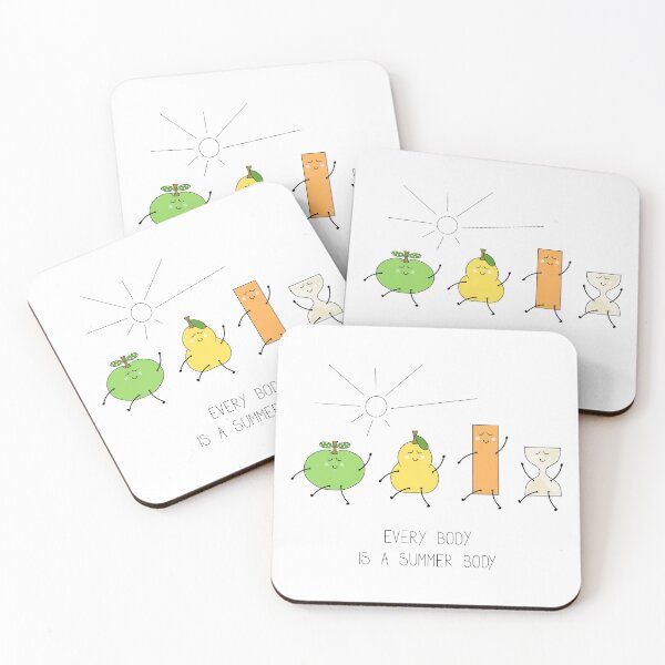 Item preview, Body positive illustration with cartoon body types - an apple, a pear, a rectangle and an hourglass designed and sold by SooperYela.